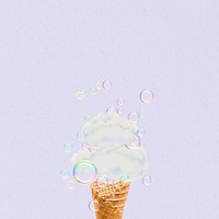 Ice cream purple background