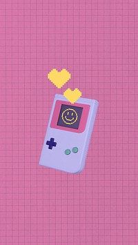 90s retro pink iPhone wallpaper, handheld game consoles design