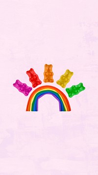 Gummy bears pink iPhone wallpaper