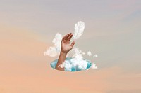 Aesthetic hand gradient background, sky portal design