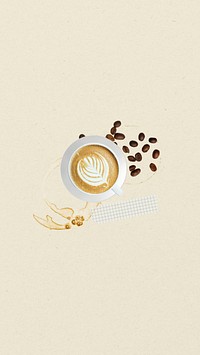 Latte art beige iPhone wallpaper