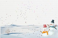 Snowman Christmas background, winter holidays