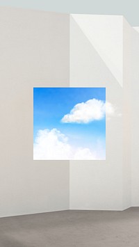 Aesthetic interior iPhone wallpaper, blue sky 