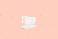 Birthday cake peachy background, vanilla cake design