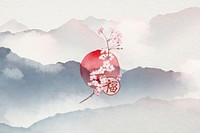 Aesthetic Chinese flower background, watercolor design