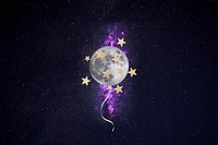 Aesthetic moon galaxy background, black design