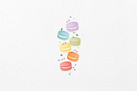 Cute macaron white background, dessert design