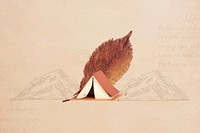 Aesthetic autumn camp background, brown design