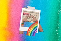 Aesthetic pride month background, instant photo design