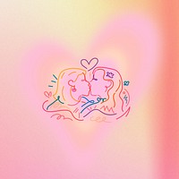 Aesthetic lesbian love background, colorful design