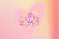 Aesthetic lesbian love background, colorful design