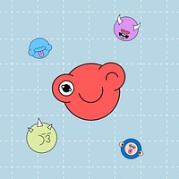 Monster grid emoticons background