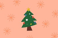 Christmas tree, cute illustration background