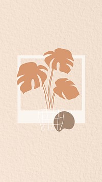 Minimal beige plant  iPhone wallpaper