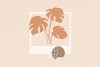 Minimal beige plant  background