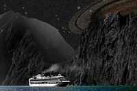 Dark galaxy aesthetic background, cruise design