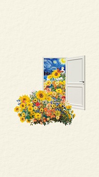 Dreamscape flower door mobile wallpaper, surrealism background