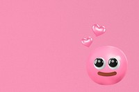 Aesthetic pink 3D emoticon background