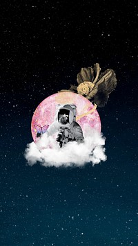 Aesthetic astronaut dark iPhone wallpaper