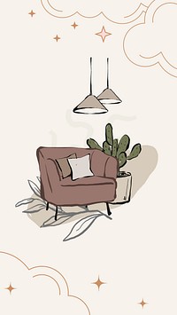 Aesthetic beige furniture iPhone wallpaper