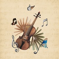 Violin music beige background, entertainment design