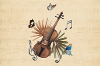 Violin music beige background, entertainment design