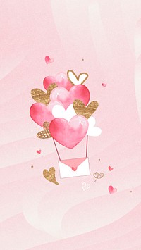 Aesthetic pink hearts iPhone wallpaper