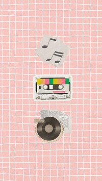 Retro music pink iPhone wallpaper