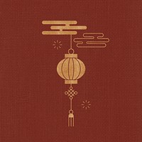 Gold Chinese lantern, red background