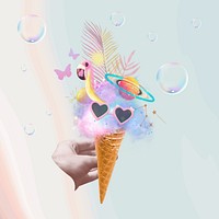 Aesthetic gradient ice-cream background