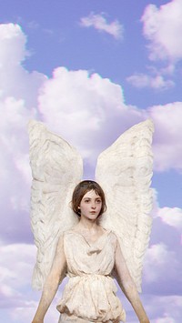 Female angel aesthetic iPhone wallpaper