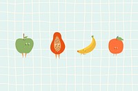 Cute fruit green background, grid design