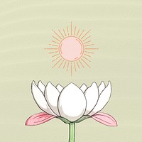 Aesthetic lotus flower background, green design