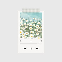 Spring music playlist, daisy illustration 