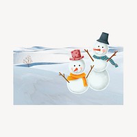 Snowman border, aesthetic winter design 