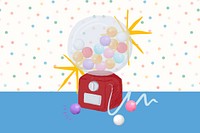 Candy machine illustration background, cute design