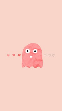 Cute pink monster iPhone wallpaper