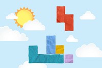 Block game illustration background, cute design