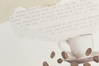 Morning coffee aesthetic background, vintage paper collage