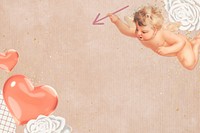 Valentine's cupid background, heart border