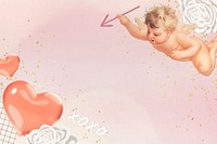 Valentine's cupid background, heart border