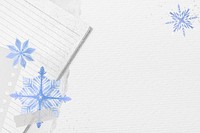 Aesthetic Winter journal background, white paper texture