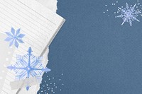 Aesthetic Winter journal background, blue paper texture