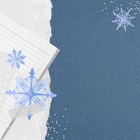Aesthetic Winter journal background, blue paper texture