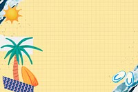 Summer palm tree background, holiday aesthetic collage