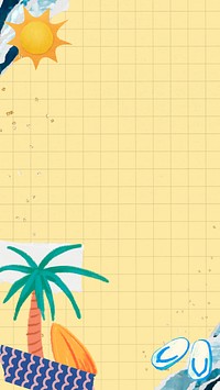 Summer palm tree phone wallpaper, holiday aesthetic collage