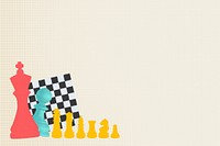 Business strategy chess background, cute collage