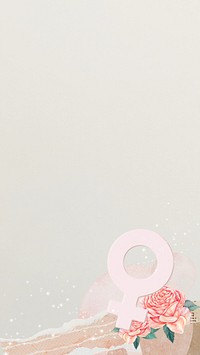 Women's Day celebration mobile wallpaper, floral aesthetic background