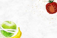 Healthy food background, fruits border design