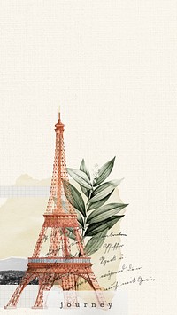 Eiffel tower aesthetic mobile wallpaper, travel collage background